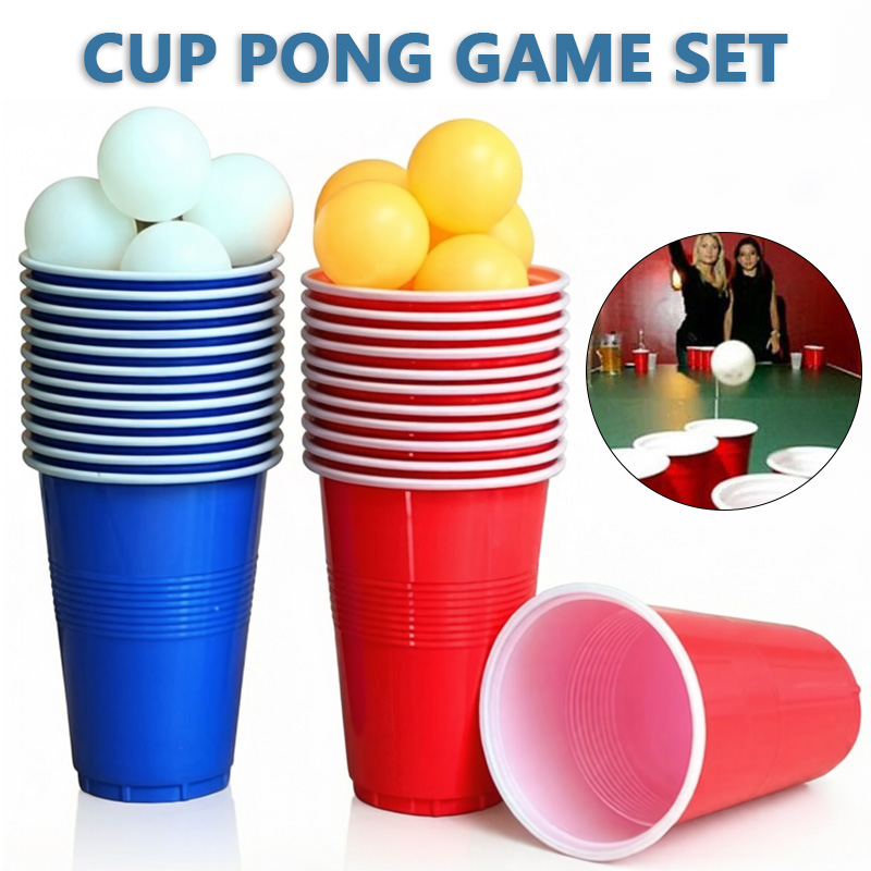 Party Games Jenga - 맥주 퐁 게임 세트 & 핑퐁