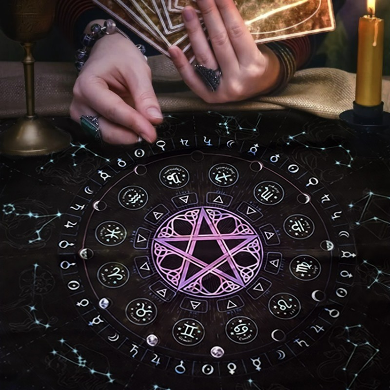Zodiac Party Games - 타로 테이블보 만다라 꽃 12개 별자리