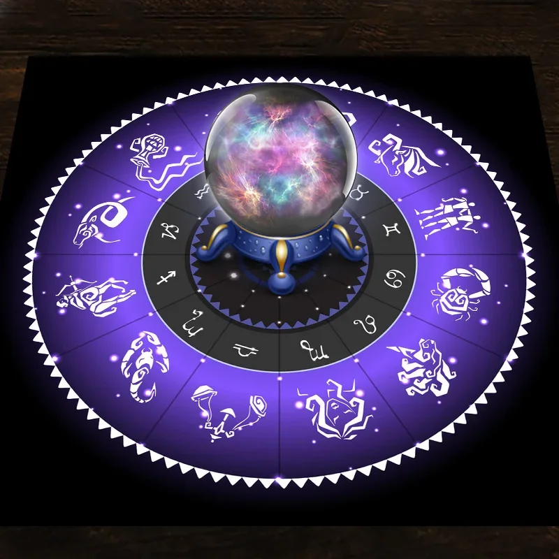 Zodiac Party Games - 타로 천 보라색 조디악 휠 벨벳