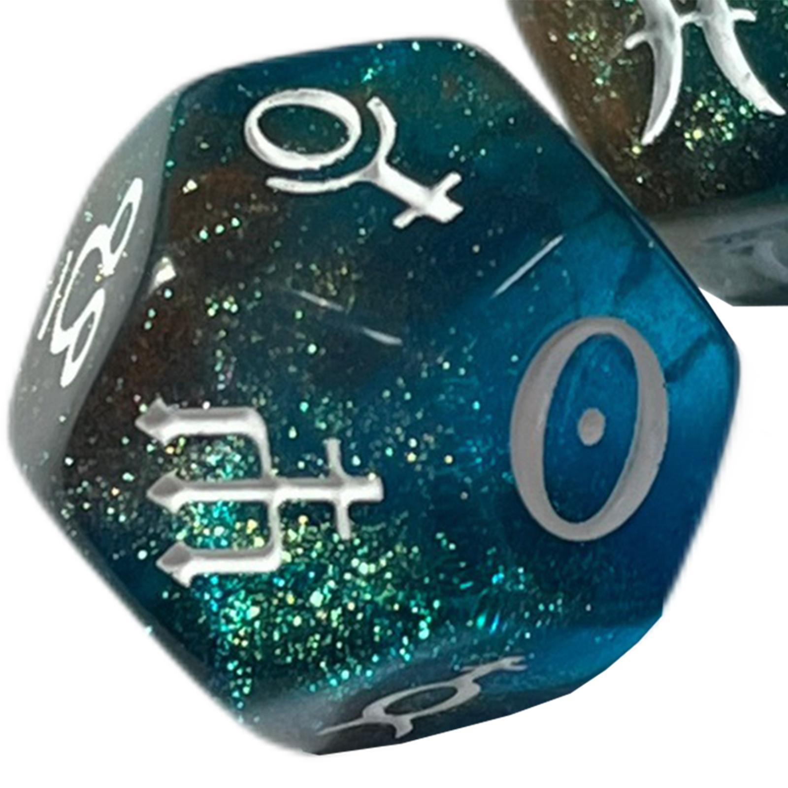 Zodiac Party Games - 12면체 점성술 주사위 아크릴 조디악 테이블탑