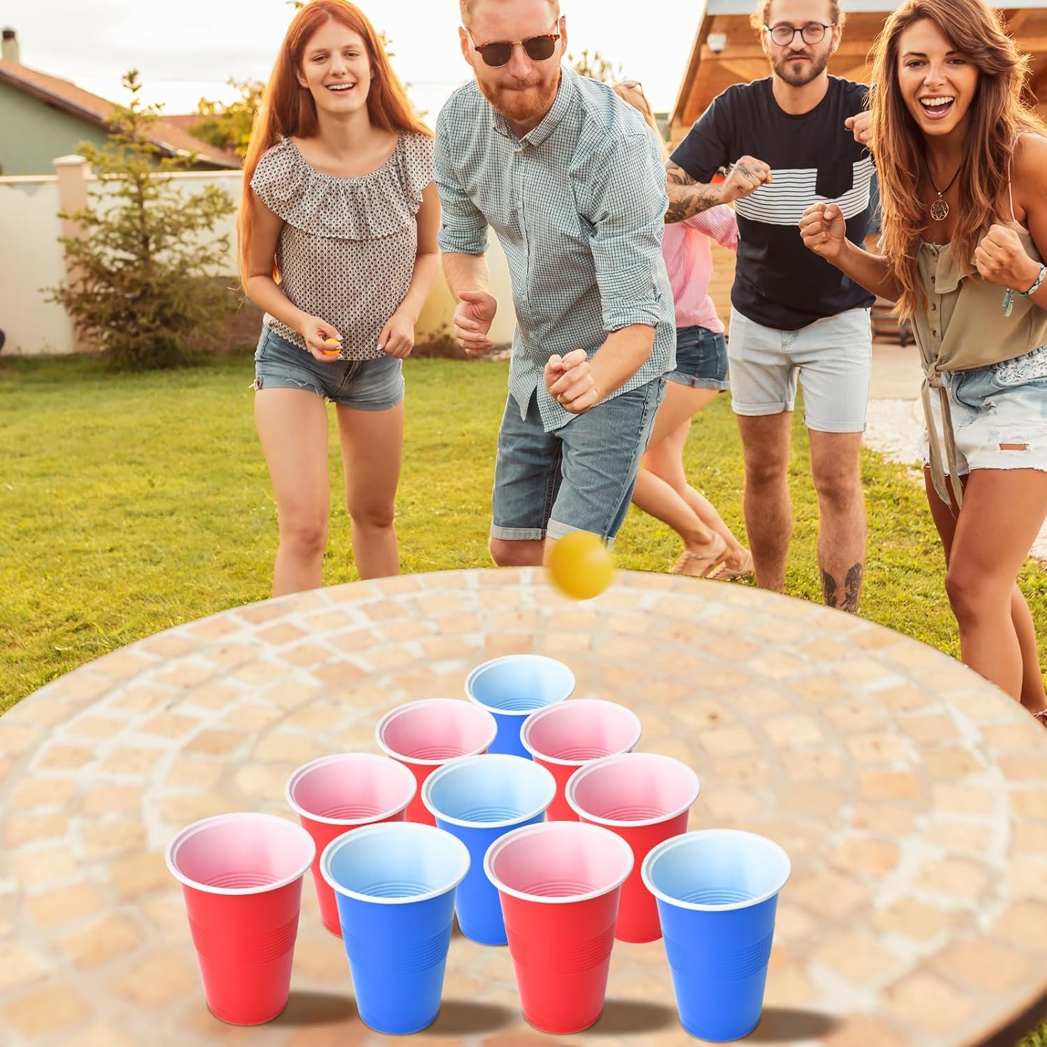 60팩 16온스 플라스틱 파티컵과 6개 핑퐁볼이 포함된 - Party Games Jenga 리뷰 및 가격