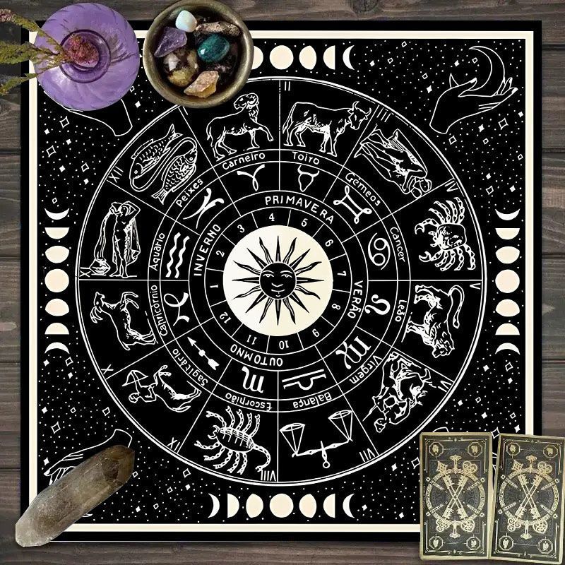 조디악 패턴 타로 천 - 타로 카드 놀이를 위한 태양  - Zodiac Party Games 리뷰 및 가격
