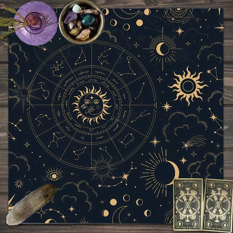 조디악 패턴 타로 천 - 타로 카드 놀이를 위한 태양  - Zodiac Party Games 리뷰 및 가격
