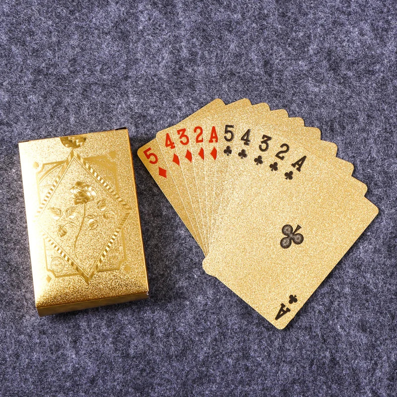 골든 포일 엠보싱 로즈 포커 카드 방수 세척 가능 내구 - Party Games Using Cards 리뷰 및 가격