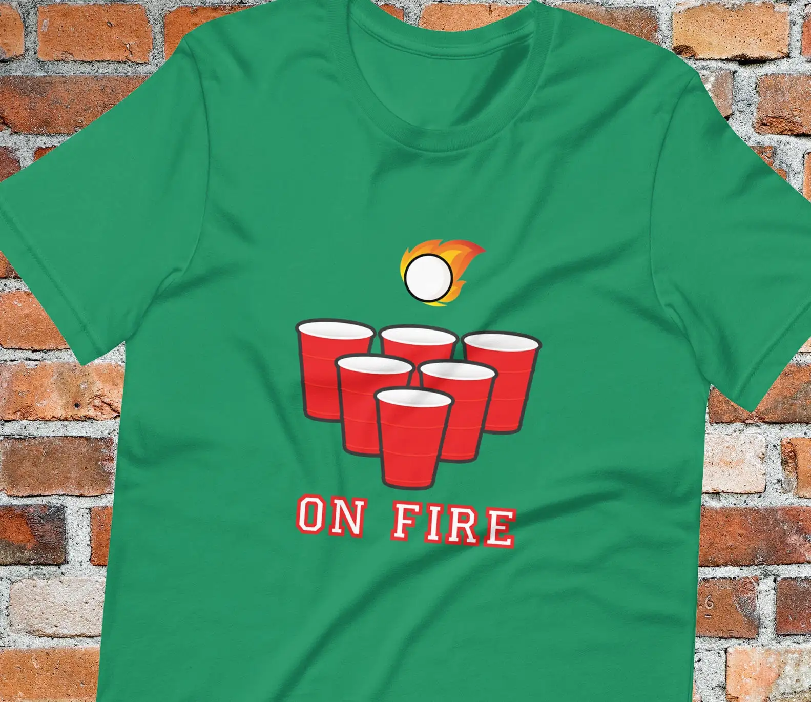 Beer Pong On Fire T 셔츠 플립 컵 솔로 - Party Games College 리뷰 및 가격