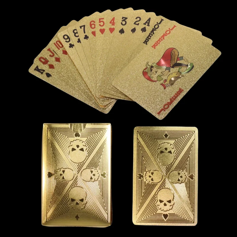 골드 호일 해골 포커 카드, 방수 PVC 플라스틱 매직 - Party Games Using Cards 리뷰 및 가격