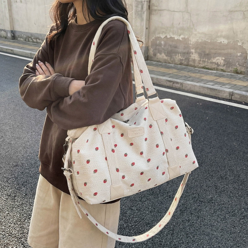 코듀로이 여행 토트백 대용량 딸기 여행 핸드백(신발 수 - Sack Race Bag 리뷰 및 가격