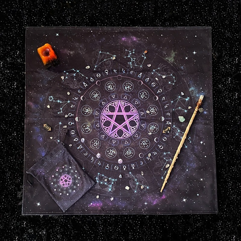 타로 테이블보 만다라 꽃 12개 별자리 점성술 제단 천 - Zodiac Party Games 리뷰 및 가격