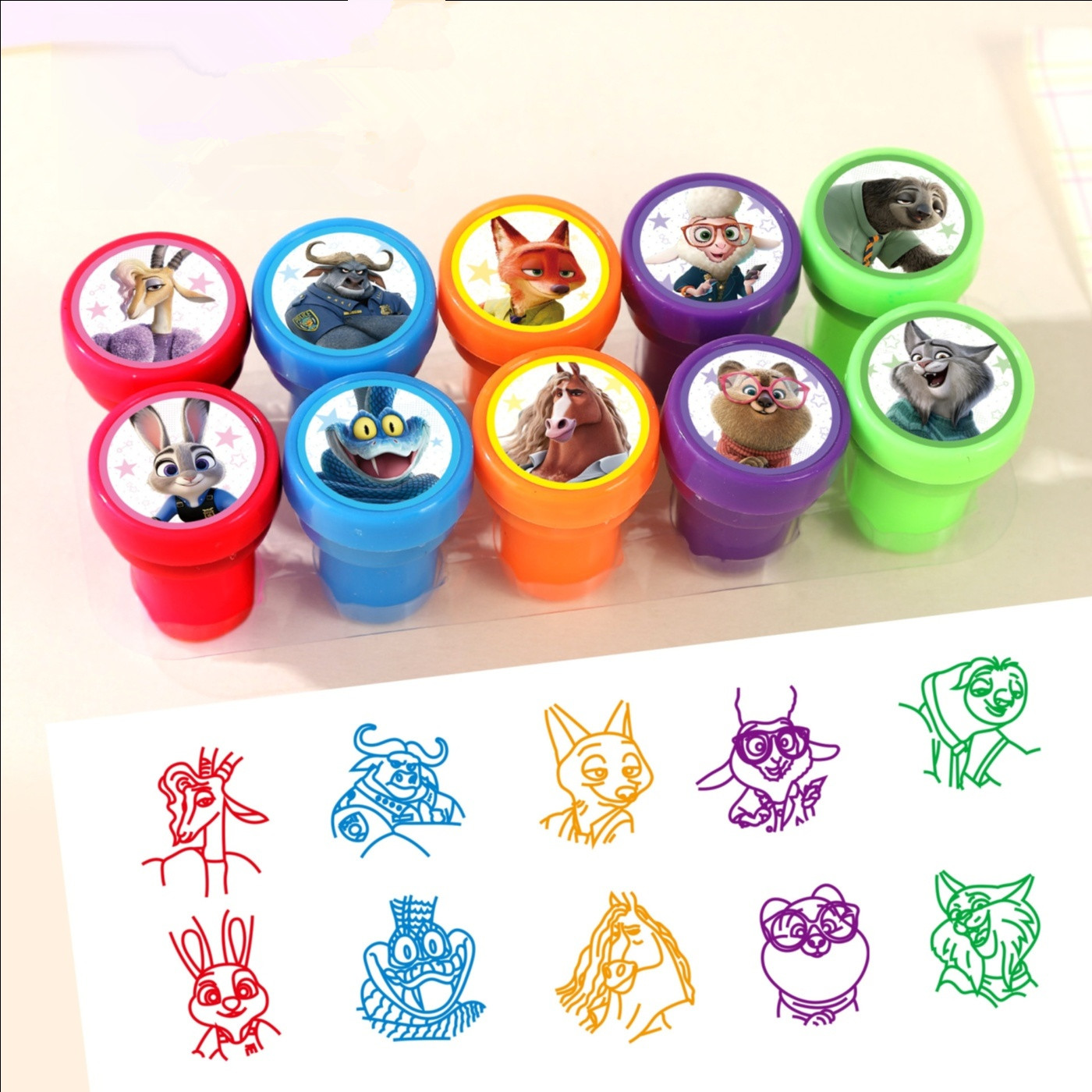 뜨거운 판매 10 개/대 Zootopia 어린이 스탬프 - Zootopia Party Games 리뷰 및 가격