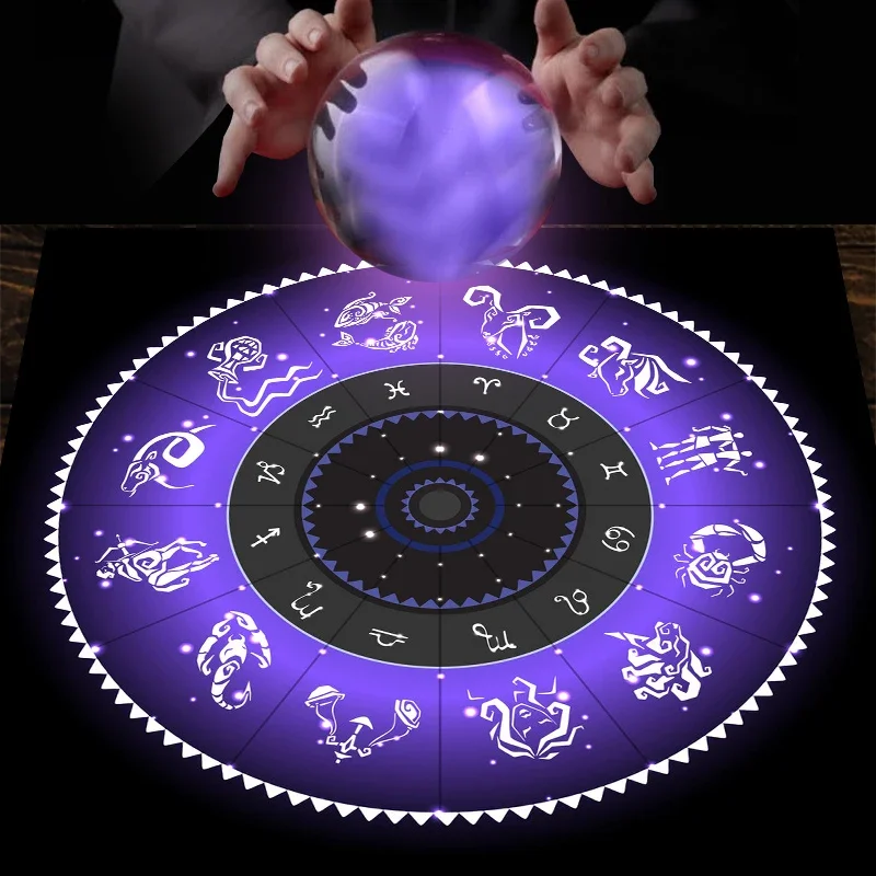 타로 천 보라색 조디악 휠 벨벳 천 점술 보드 게임 매 - Zodiac Party Games 리뷰 및 가격