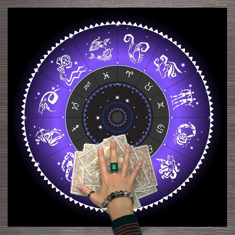 타로 천 보라색 조디악 휠 벨벳 천 점술 보드 게임 매 - Zodiac Party Games 리뷰 및 가격